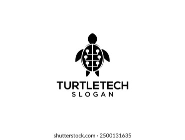 Turtle vector logo technology design