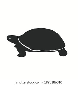 Turtle vector silhouette image as editing material for posters, banners, photos, logos, and others.