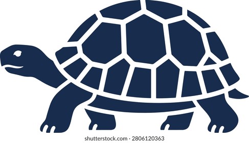 Turtle Vector Silhouette – Minimalist Tortoise Icon Isolated on White Background.