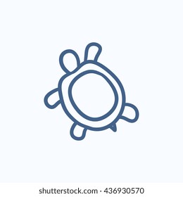 Turtle vector sketch icon isolated on background. Hand drawn Turtle icon. Turtle sketch icon for infographic, website or app.