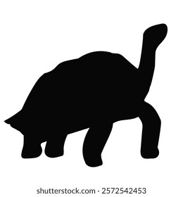 turtle walking black silhouette vector