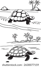 Tartaruga andando sobre a água