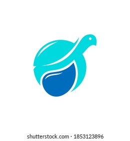 Turtle Water Drop Logo Vector Logo