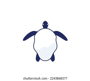 Turtle water logo design icon