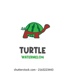 Turtle watermelon icon illustration logo