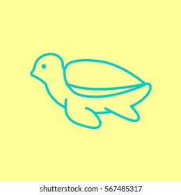Turtle web line icon.