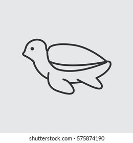 Turtle web line icon.