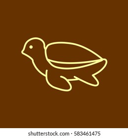 Turtle web line icon.