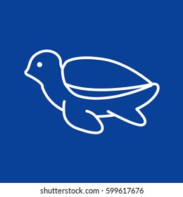Turtle web line icon.