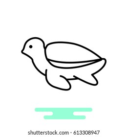 Turtle web line icon.