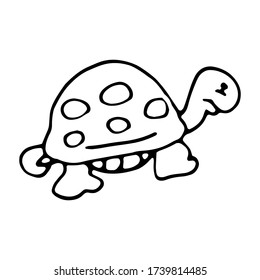 turtle and World Oceans. Design template,logo,badge,icon,card,banner template. Greeting card for Ocean day celebration. Vector outline illustration.