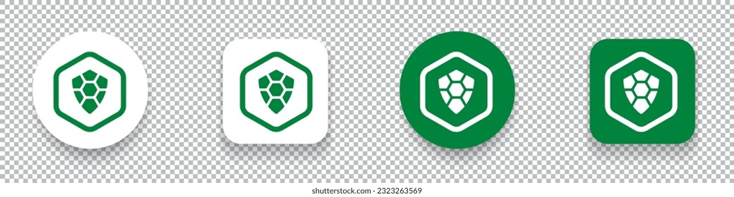 Símbolo criptográfico del logotipo de la moneda de TurtleCoin (TRTL) aislado en el vector de fondo transparente