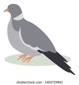 turtledove, vector illustration, flat style ,profile view