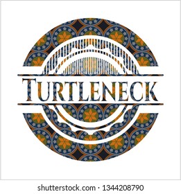 Turtleneck arabesque emblem. arabic decoration.