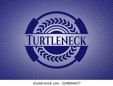 Turtleneck emblem with denim texture. Vector Illustration. Detailed. 