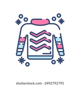 Turtleneck Filled Color Icon, Vector illustration