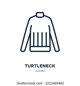 turtleneck icon from clothes collection. Thin linear turtleneck, shirt, style outline icon isolated on white background. Line vector turtleneck sign, symbol for web and mobile