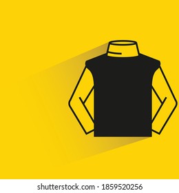 turtleneck with shadow on yellow background