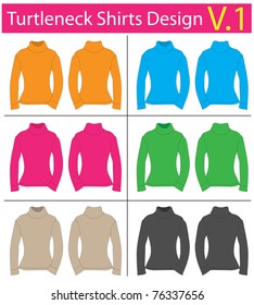 Turtleneck Shirts long sleeves. vector template design