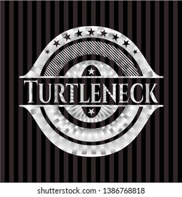 Turtleneck silver badge. Vector Illustration. Mosaic.