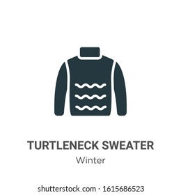 Turtleneck sweater glyph icon vector on white background. Flat vector turtleneck sweater icon symbol sign from modern winter collection for mobile concept and web apps design.