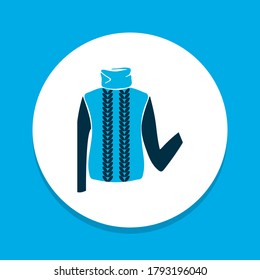 Turtleneck sweater icon colored symbol. Premium quality isolated pullover element in trendy style.