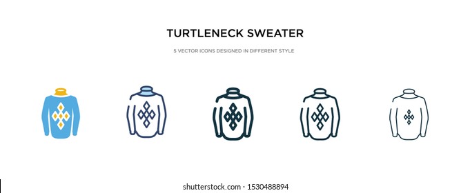 turtleneck sweater icon in different style vector illustration. two colored and black turtleneck sweater vector icons designed in filled, outline, line and stroke style can be used for web, mobile,