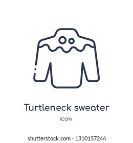 turtleneck sweater icon from winter outline collection. Thin line turtleneck sweater icon isolated on white background.