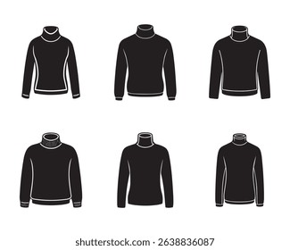 turtleneck sweater sketch icon silhouette vector illustration