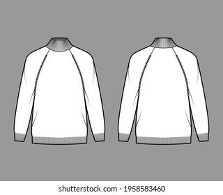 Turtleneck Sweater Technical Fashion Illustration Long Stock Vector ...