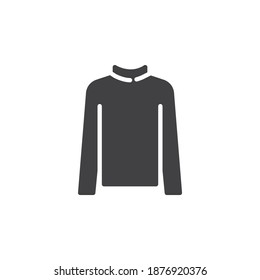 Icono del vector del suéter de cuello de tortuga. signo plano relleno para concepto móvil y diseño web. Icono de glifo de cuello de tortuga para mujeres. Símbolo, ilustración del logotipo. Gráficos vectoriales