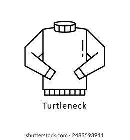 Turtleneck vector outline Design illustration. Symbol on White background EPS 10 File