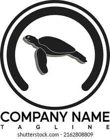 Turtles Abstract Black and White Logo Design