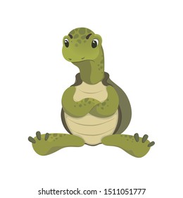 Turtles cartoon character. Flat vector illustration on white background.