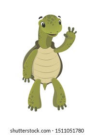 Turtles cartoon character. Flat vector illustration on white background.