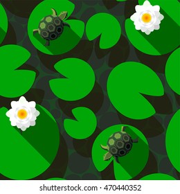 turtles and lilies