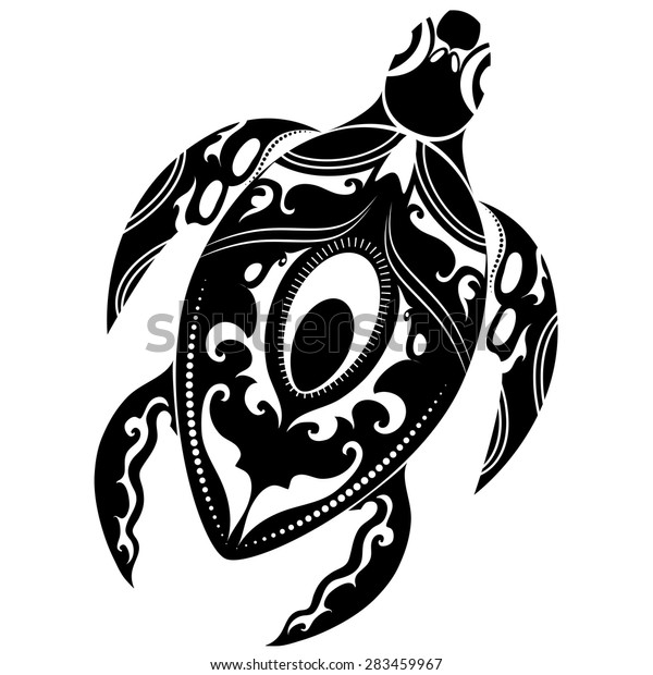 Turtles Maori Style Tattoo Black White Stock Vector (Royalty Free ...