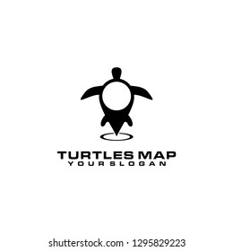 turtles map location logo design