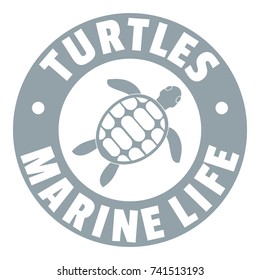 Turtles marine life logo. Simple illustration of turtles marine life vector logo for web