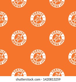 Turtles marine life pattern vector orange for any web design best