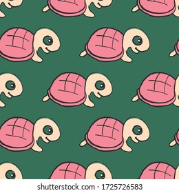 Turtles pattern, illustration, vector on white background