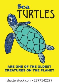 Turtles Sea illustration Vector Design