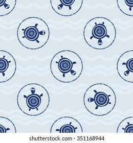Turtles. Seamless pattern. Vector.