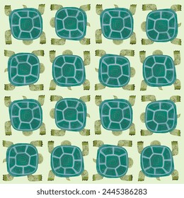 Turtles seamless pattern. watercolor vector. animal wildlife .