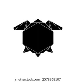 Turtles Shape Inspired by Origami Form, can use for Logo, Pictogram, Endangered Animals Figure, Website, Apps, or Graphic Design Element. Vector Illustration