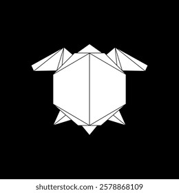 Turtles Shape Inspired by Origami Form, can use for Logo, Pictogram, Endangered Animals Figure, Website, Apps, or Graphic Design Element. Vector Illustration