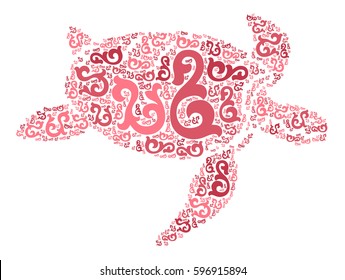 Turtles shape vector design illustration
