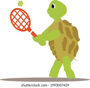 Turtles Vector funny animals Cute animals: forest, farm, domestic, polar in cartoon style.