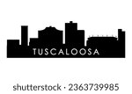 Tuscaloosa skyline silhouette. Black Tuscaloosa city design isolated on white background. 