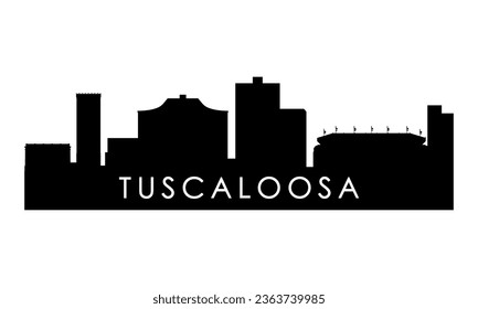 Tuscaloosa skyline silhouette. Black Tuscaloosa city design isolated on white background. 